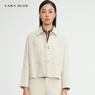 blue 休闲百搭长袖 喀啦 短款 KC223MWJ0021 上衣 cara