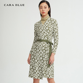 喀啦CARABLUE女装 时尚 优雅v领围裹系带连衣裙KC223MWO0024