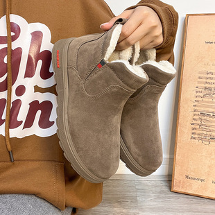 回力皮毛一体雪地靴男冬加绒加厚老人棉鞋男东北防滑厚底劳保鞋男