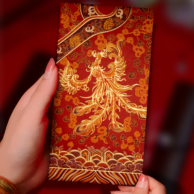 2025新年国潮火凤凰利是封彩印高档烫金通用春节压岁百千元红包