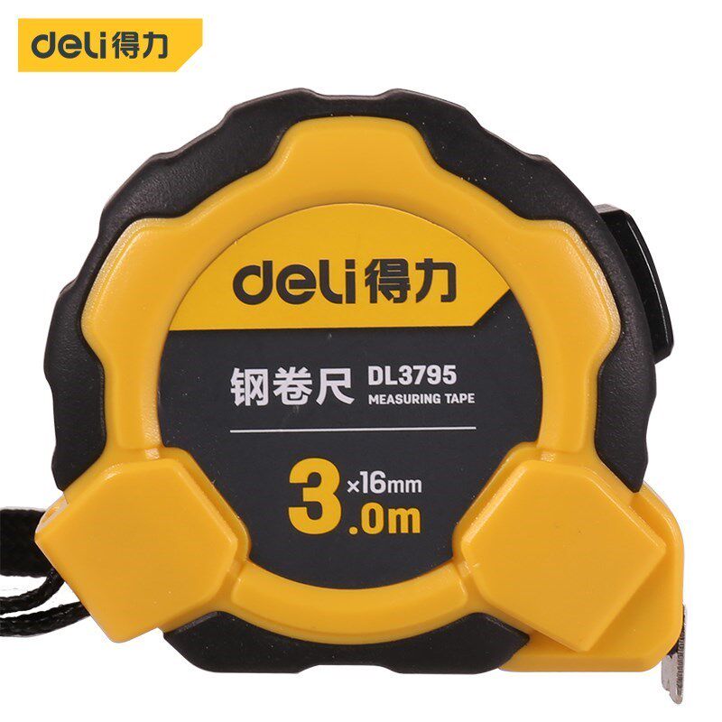 DELI 자동 잠금식 고무 코팅 강철 줄자 DL3795 3796 3797 3798 3799 3미터 5 7.5 10미터