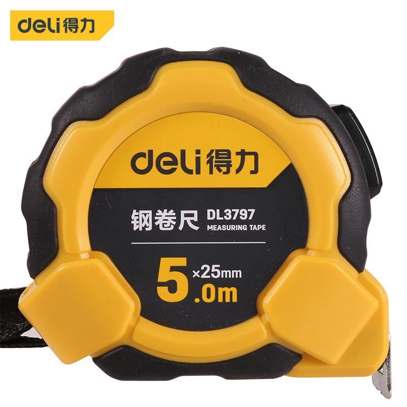 DELI 자동 잠금식 고무 코팅 강철 줄자 DL3795 3796 3797 3798 3799 3미터 5 7.5 10미터