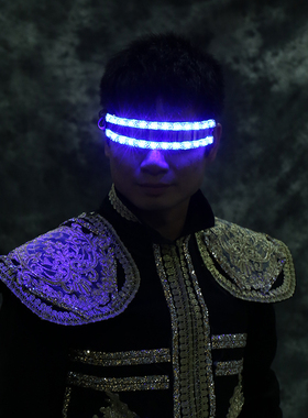 朋克LED发光眼镜酒吧KTV激光眼镜蹦迪电音节发光服装表演眼镜气氛