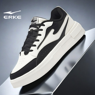 鸿星尔克男鞋2026秋冬新款低帮软底板鞋男士轻便潮流皮面运动板鞋