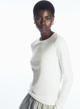 230克加厚黑白色纯棉圆领长袖T恤女大码打底衫春秋衣内搭大个子版