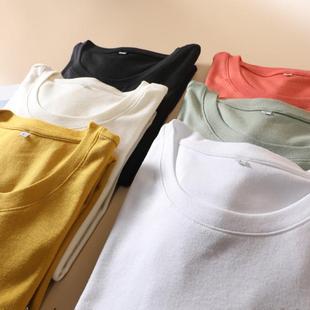 女加大码 断码 打底衫 外贸面料柔软亲肤弹力莫代尔棉圆领长袖 T恤 清