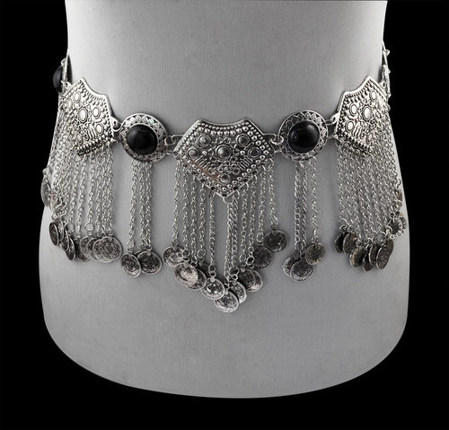 敦煌雕花金属镶钻汉服肚皮舞腰链