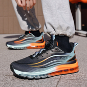 46网面47透气48运动鞋 旋转纽扣轻便45大码 减震男鞋 全掌气垫跑步鞋