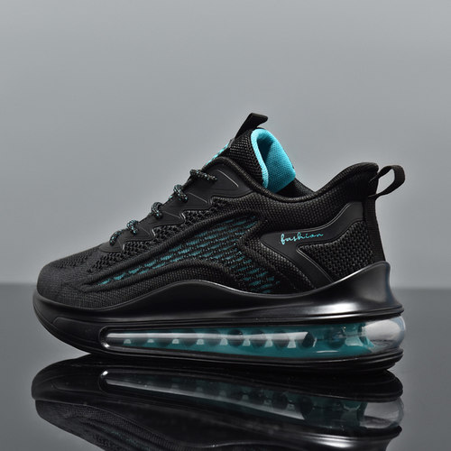 品牌全掌气垫减震大码网面跑步鞋