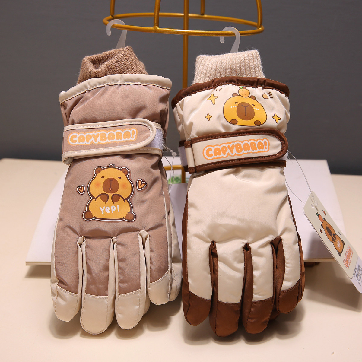 卡皮巴拉儿童滑雪手套男童秋冬季五指加厚保暖防水防滑玩雪打雪仗,童装/婴儿装/亲子装,手套,淘宝优惠券,粉丝福利购,淘宝优惠卷