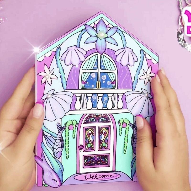 Diy纸艺材料打印/美人鱼之家/非成品/安静书手工书纸片人换装装扮