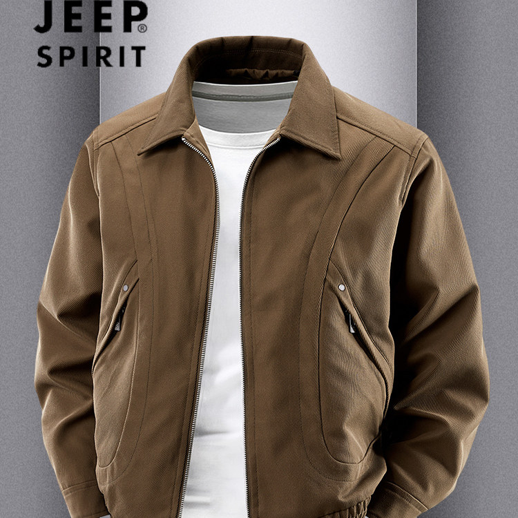 JEEP SPIRIT夹克男士新款翻领宽松美式休闲机能男装高端潮流外套
