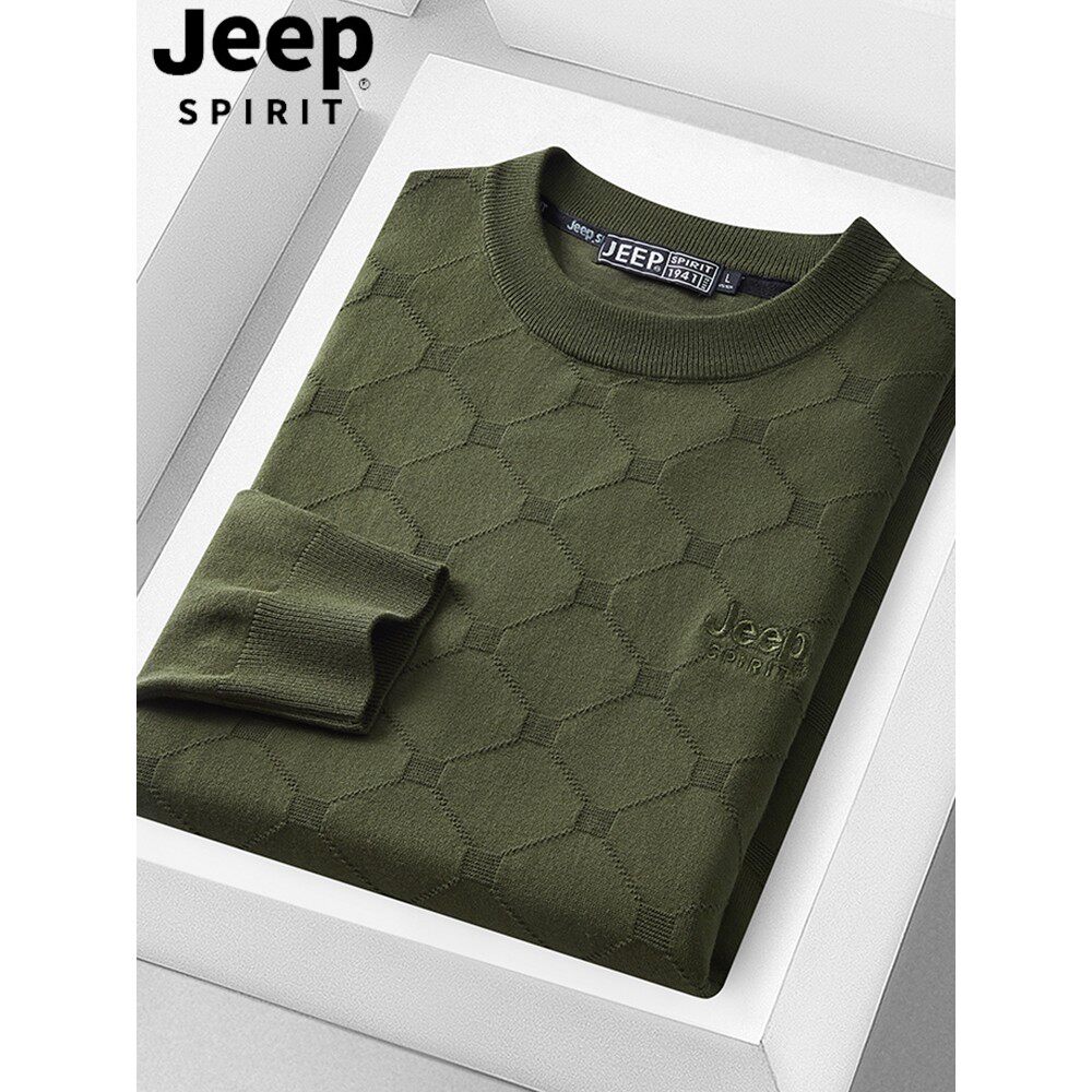 JEEP吉普春秋款内搭圆领针织衫