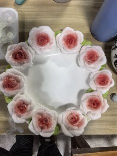 玫瑰花陶瓷盘子