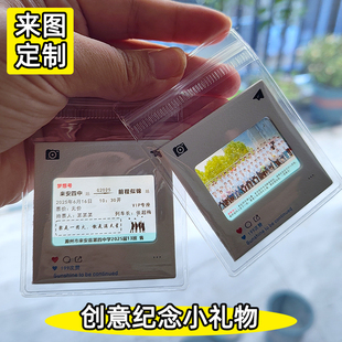 毕业礼物定制挂件纪念品学校送学生全班集体照反转胶片车票钥匙扣