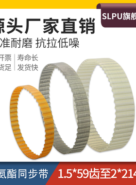 聚氨酯模数同步带1.5* 59齿至240齿/2模数-60齿至214齿PU传动皮带