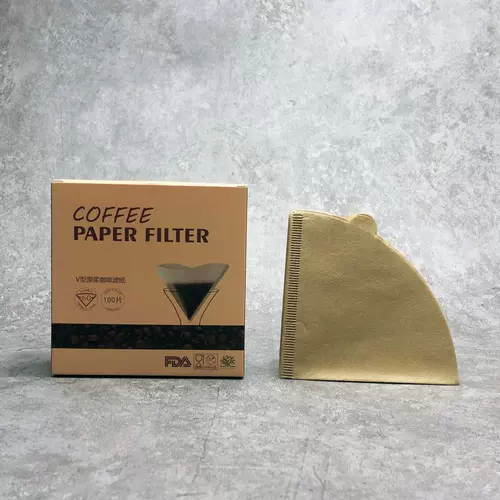 V60 кофе капает бумага V -образная капельница без отбеливания оригинальной деревянной плазменной фильтровальной бумаги рука кофейная фильтровая бумага
