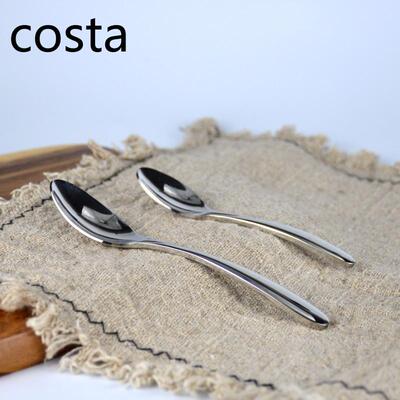 不锈钢咖啡甜品勺costa加厚