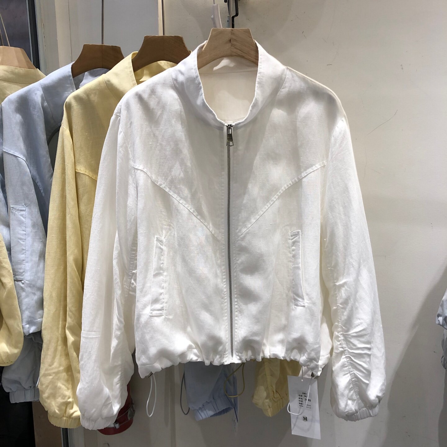 天丝亚麻外套女2026春季新款韩版宽松休闲立领拉链夹克开衫HB2690