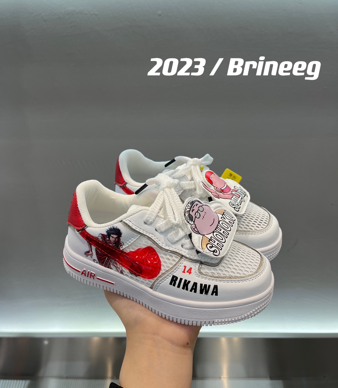 男女童鞋子潮2023夏季新款真皮魔术贴透气网面休闲运动板鞋小白鞋