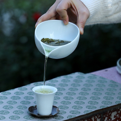 绿茶泡茶碗清雅陶瓷匀茶过滤茶器