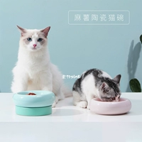 Pet xác ướp khoai tây một bát mèo tham lam sử dụng kép bát gốm mèo thức ăn bát bảo vệ cột sống mèo bát đặt dễ dàng để làm sạch - Cat / Dog hàng ngày Neccessities 	hộp đựng đồ ăn cho chó