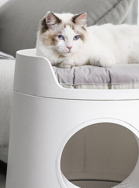 MAYITWILL米尾猫城堡组合半封闭抽屉猫砂盆防臭猫厕所大号防漏砂