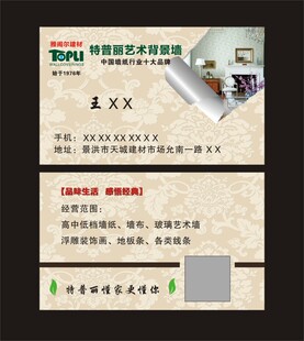 特普丽艺术背景墙墙纸墙布墙画名片 感恩回馈铜版纸5盒35元