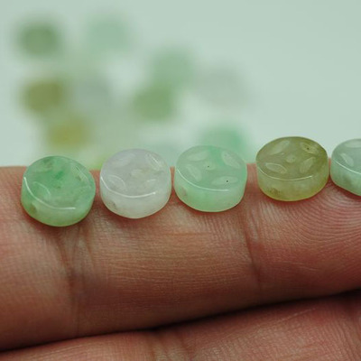 diy天然散珠a货手链玉石金钱扣