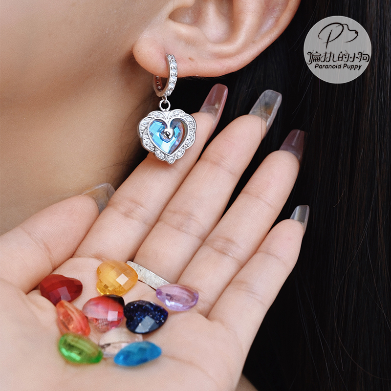 PARANOIDPUPPY10色宝石耳环