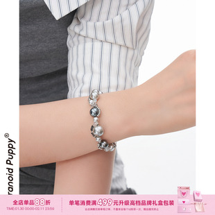 东京限定·烬 灰银绫珍珠手链女法式小众时髦高级感百搭手饰