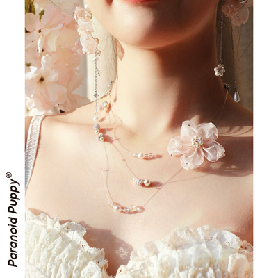 日系温柔风，超仙樱花多层链~