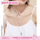 现货·DIY狂魔趣味性26字母拆换吊坠项链925纯银项链女皮绳锁骨链