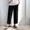 @ Korea Bridge ~19 Summer wear new pattern Overalls man Chaopai Broad leg Straight trousers Easy solar system Ninth pants