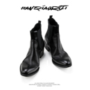 小众尖头切尔西靴男牛皮翘头巫师靴增高 雅士 韩桥日记 未来系列