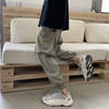 @ Korea Bridge ~19 summer new pattern man fashion Solid Cotton and hemp Easy work clothes leisure time trousers Nine points Wide leg pants
