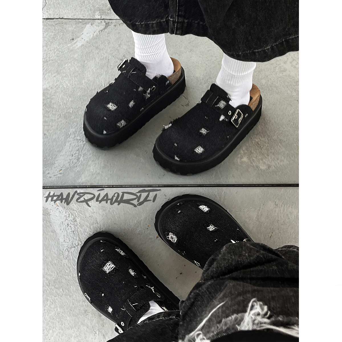 韩桥日记勃肯鞋厚底增高休闲出街