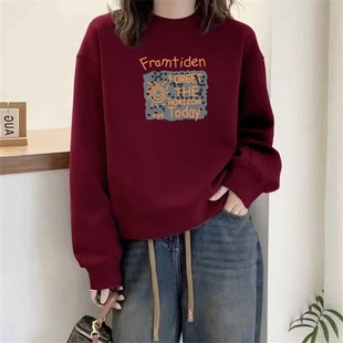 山东即墨高端大牌高品质洋气卫衣女秋冬爆款 加绒加厚内搭上衣 时尚