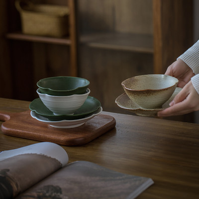 原创手工粗陶日式餐具