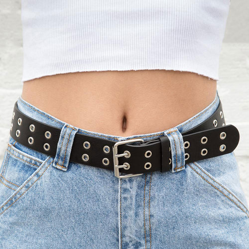 BM腰带辣妹穿搭推荐免打孔针扣式