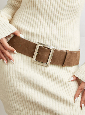 BradyMelivette复古美拉德风宽版腰带女收腰显瘦搭配裙子气质皮带