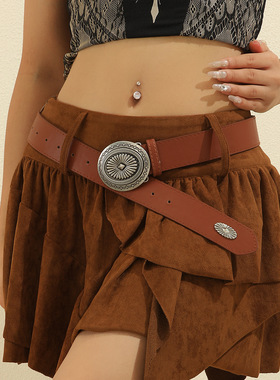 BradyMelivette复古装饰裙子配西装ins风个性亚文化黑色裤带腰带