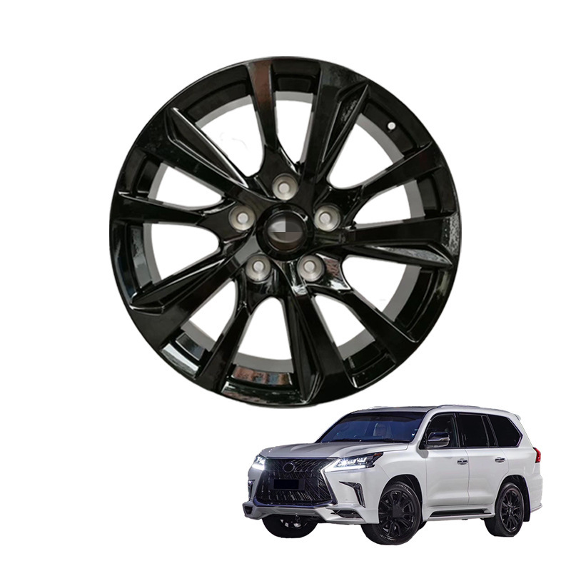 适用于LEXUS雷克萨斯LX570钢琴黑亮面轮毂20寸21寸钢圈