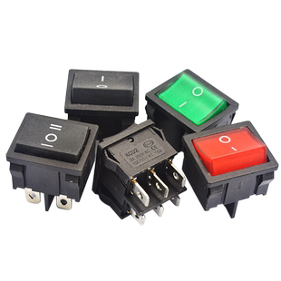 KCD2 4 5船型开关双联翘板两个开关 并联船形开关电源开关 4脚2档