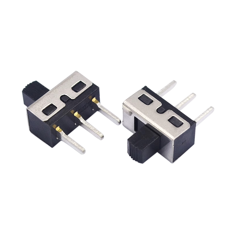 拨动开关3脚2档 SS12D10 立式滑动开关 1P2T 柄高5MM （2个）