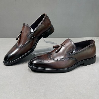 海丽男鞋厚底休闲鞋潮牌皮鞋流苏