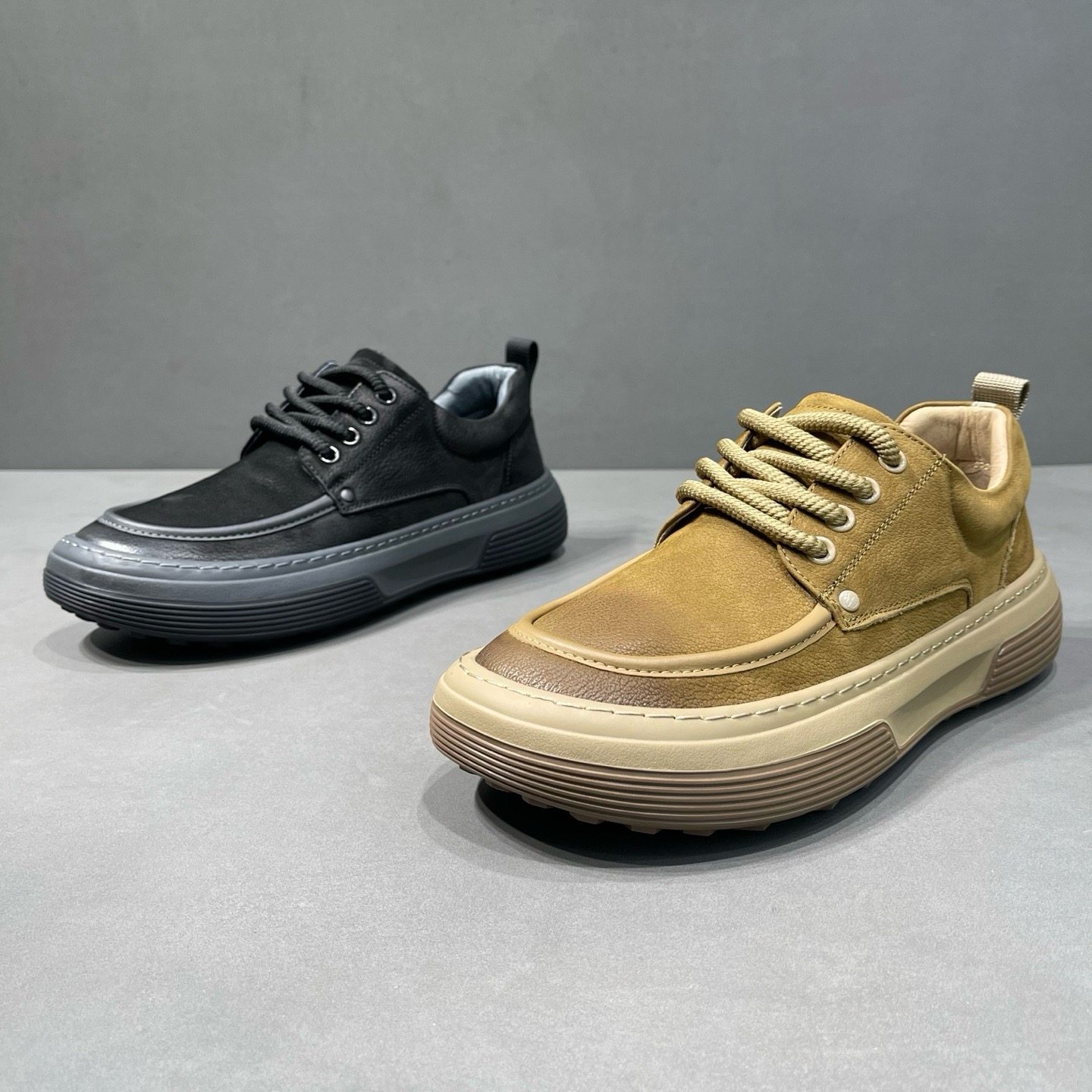 海丽男鞋春季厚底增高复古休闲鞋软面软底简约百搭牛皮理发师板鞋,流行男鞋,休闲板鞋,淘宝优惠券,粉丝福利购,淘宝优惠卷