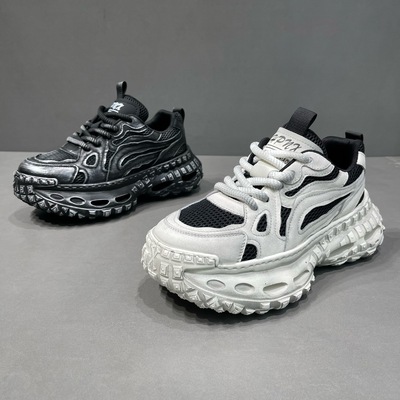 海丽男鞋2025秋季厚底增高老爹鞋