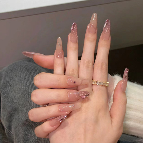 Lilynail草莓冰沙手工穿戴甲2024新款美甲贴片杏仁水滴指甲贴高级