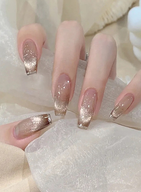 Lilynail银箔渐变猫眼手工穿戴甲